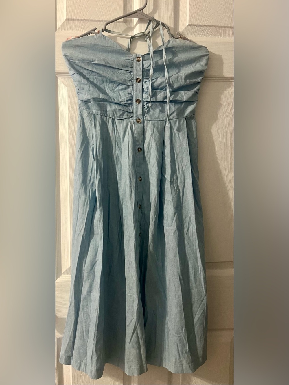 Flying Tomato Light Blue Smocked Top